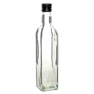 Glasflasche Marasca weiß 500ml inkl. Schraubverschluss