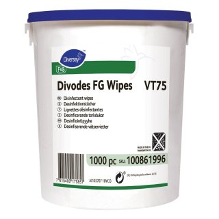 Divodes FG Wipes VT75 1 x 1000 Stück Desinfektionstücher im Eimer